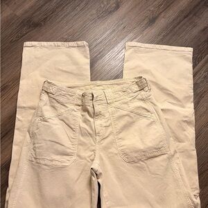 American Eagle Outfitters Women's Cream Wide Leg Pants